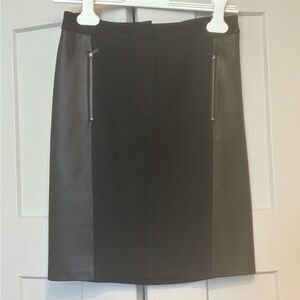 DvF leather and material skirt